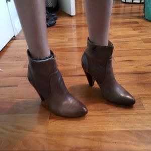 Frye Beige Leather Ankle Boots